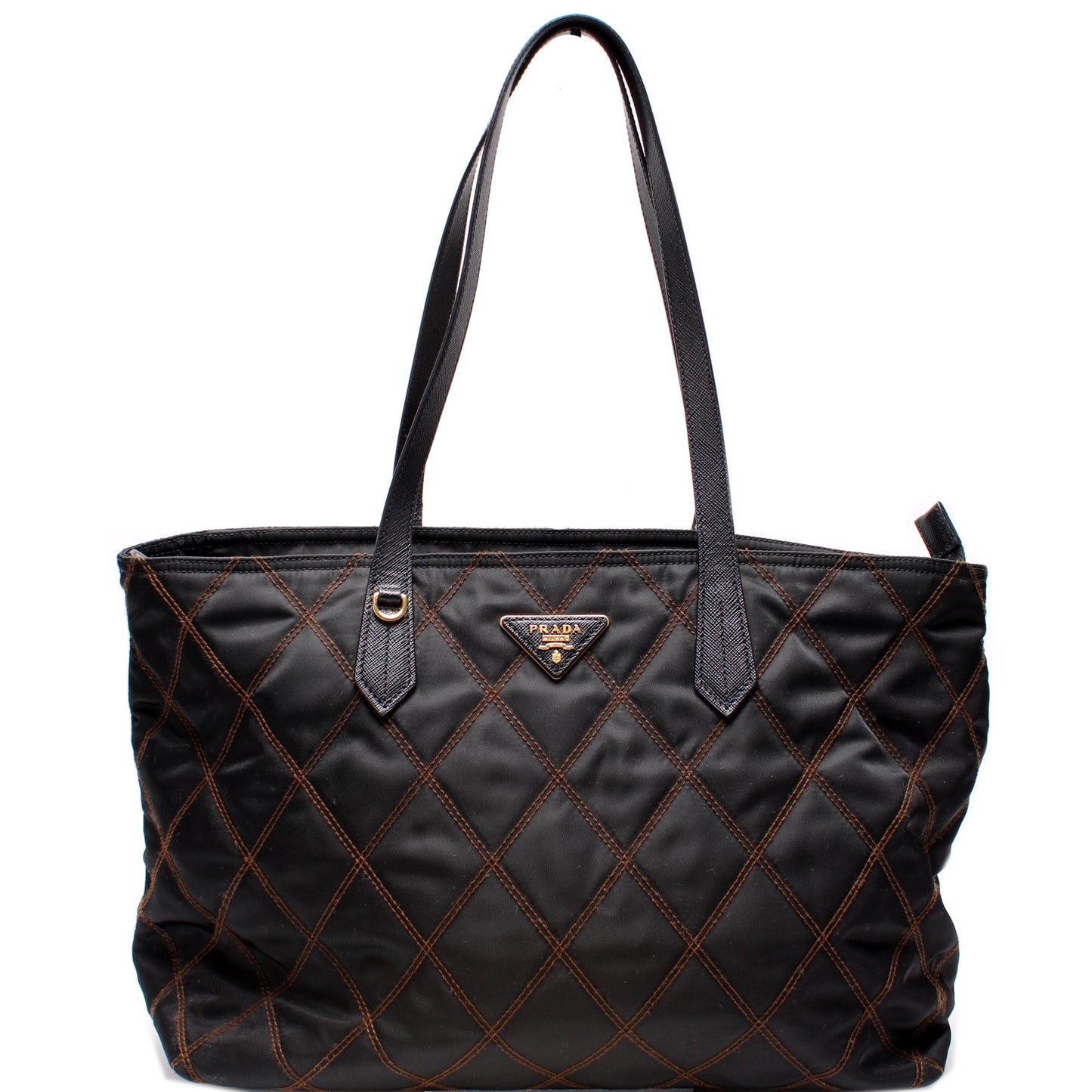 Prada Stitched Nylon Tote Bag