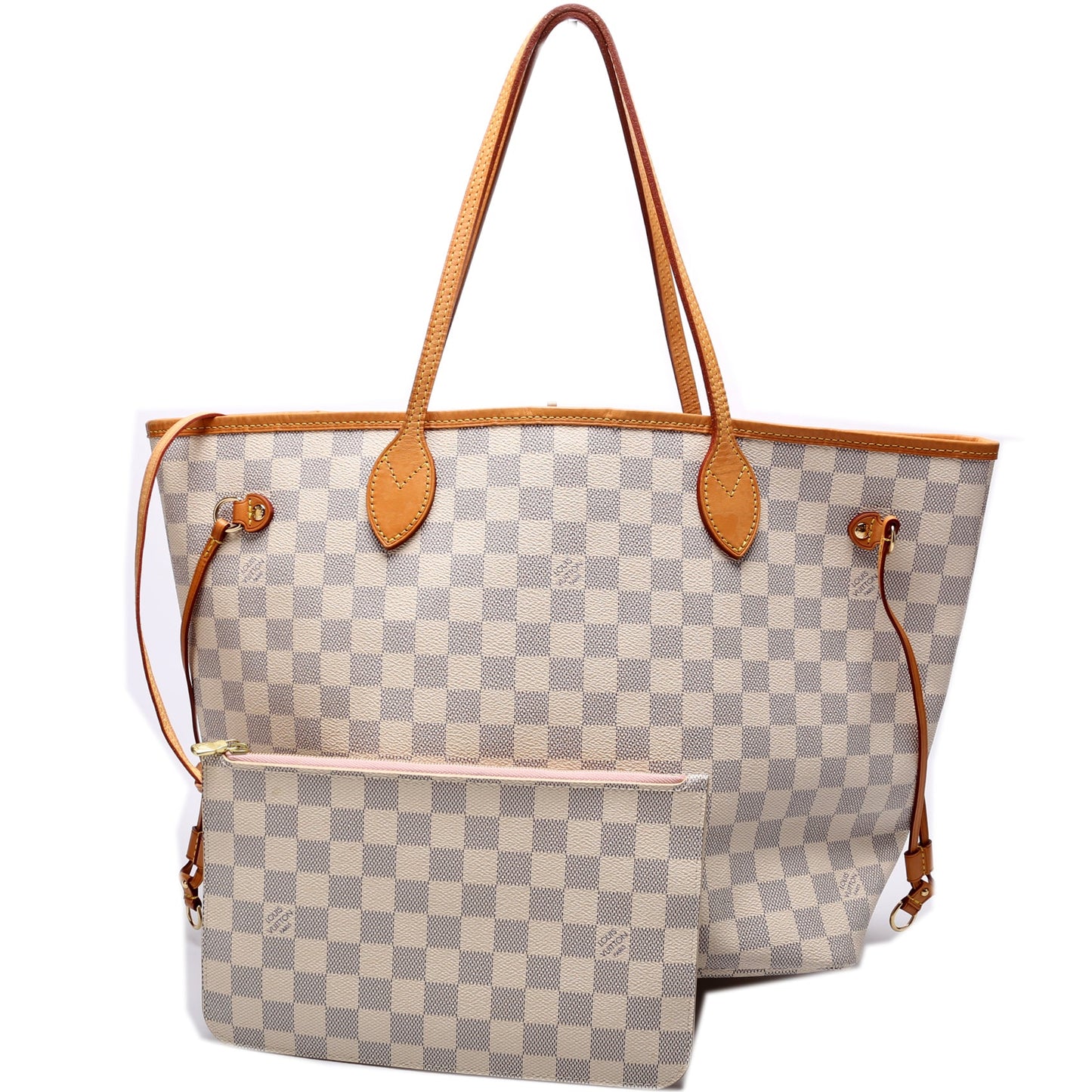 Louis Vuitton Neverfull W/Wallet MM Damier Azur