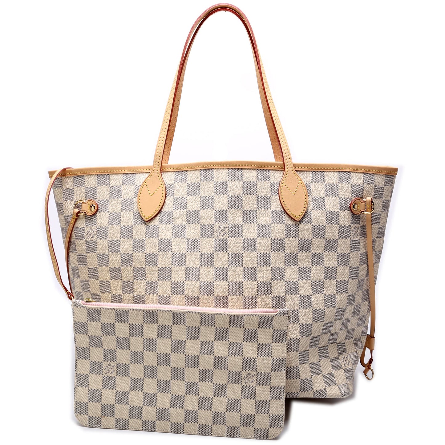 Louis Vuitton Neverfull W/Wallet MM Damier Azur