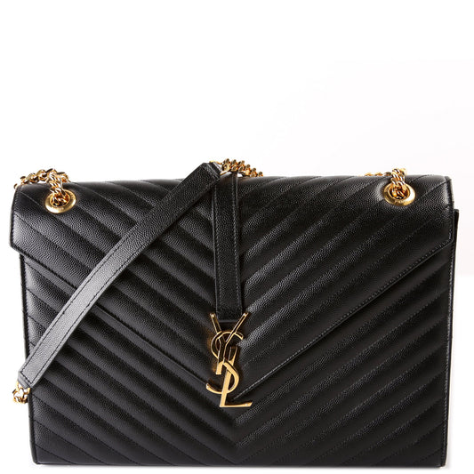 Saint Laurent 396910 Envelope Chevron Large Bag