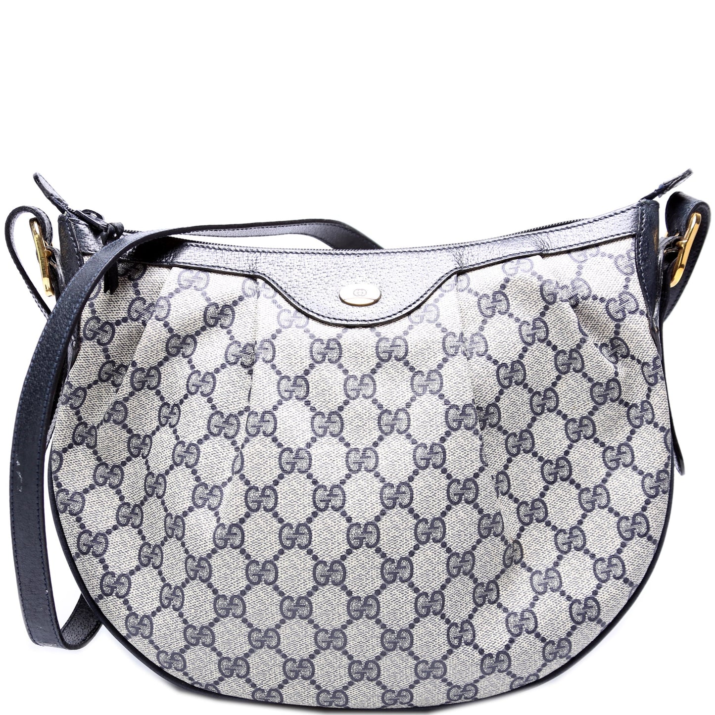 Gucci 41.02.058 GG Supreme Pleated Shoulder Vintage Bag