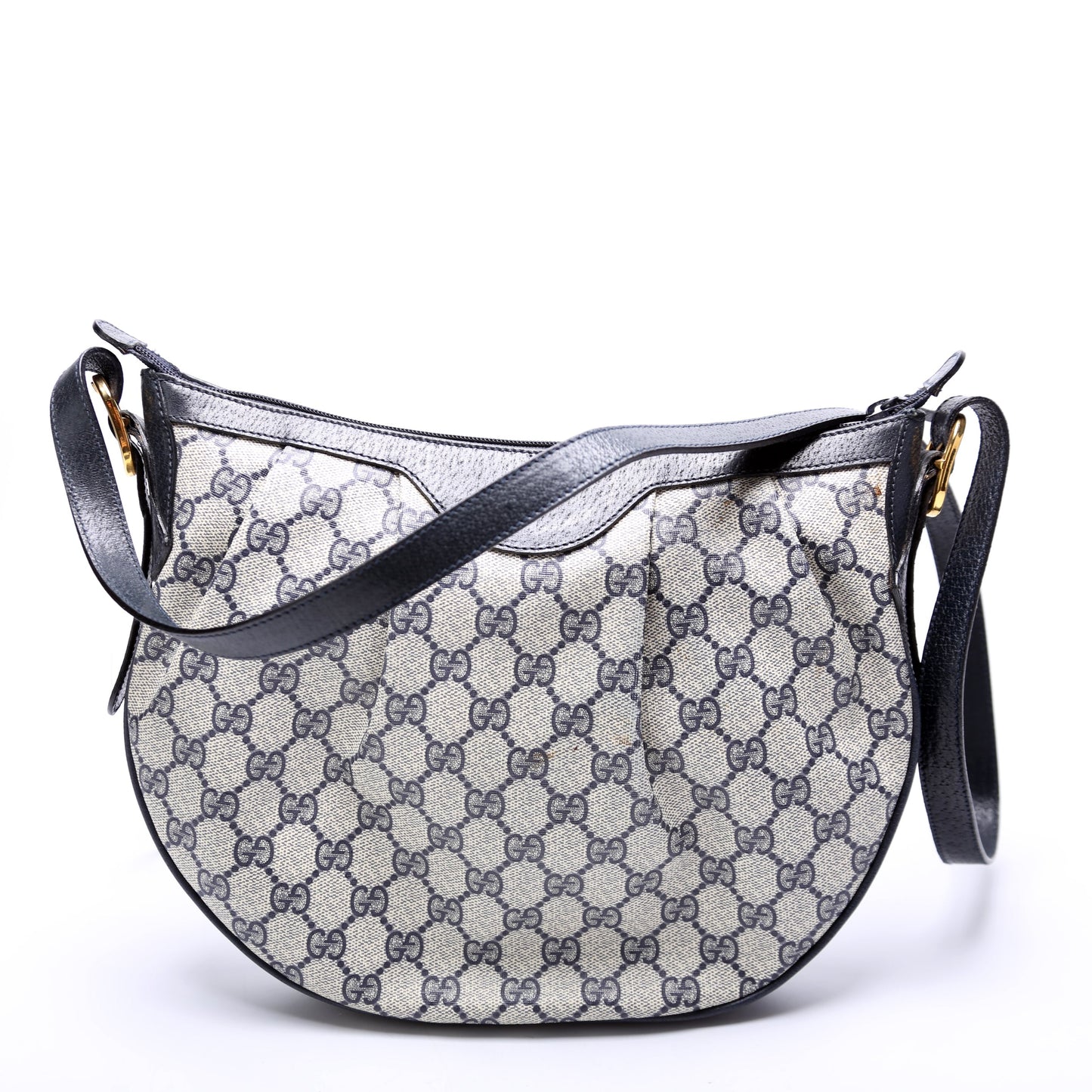 Gucci 41.02.058 GG Supreme Pleated Shoulder Vintage Bag