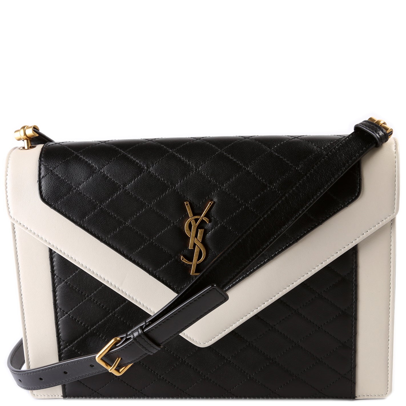 Saint Laurent Gaby Quilted Lambskin Envelope Satchel Bag