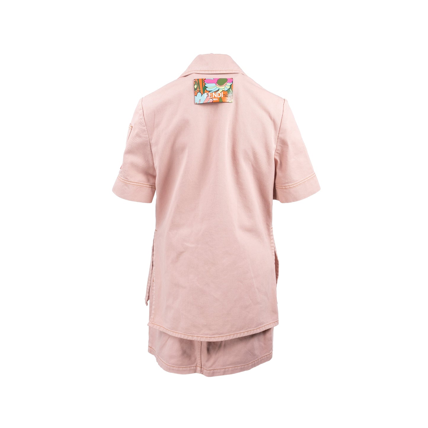 Fendi Size 38 Denim Jacket and Skirt Cotton/Calfskin Pink