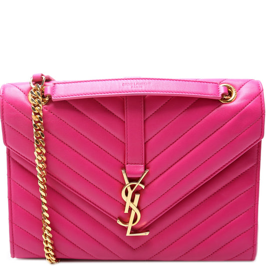Saint Laurent Lambskin Monogram Satchel Medium 396908 Bag
