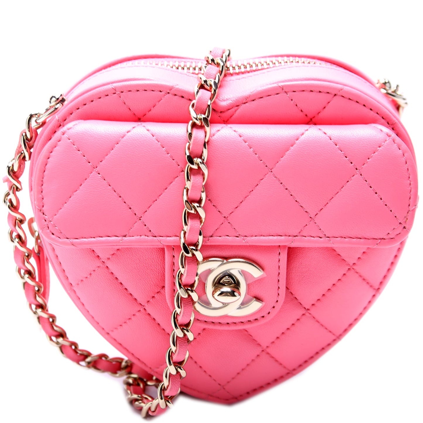 Chanel CC In Love Heart Clutch Quilted Lambskin 32M Bag