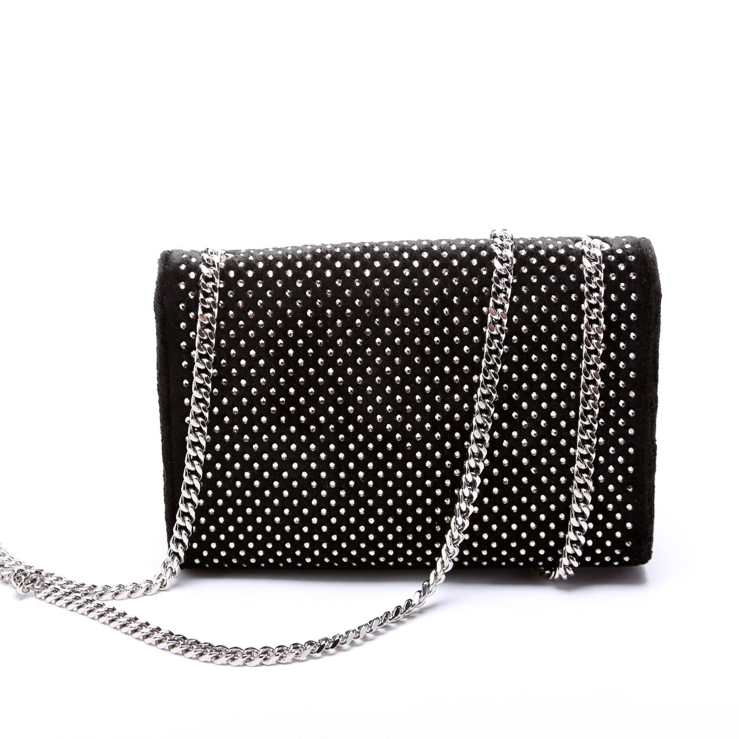 Saint Laurent Kate Satchel Small Velvet Rhinestone 471286 Bag
