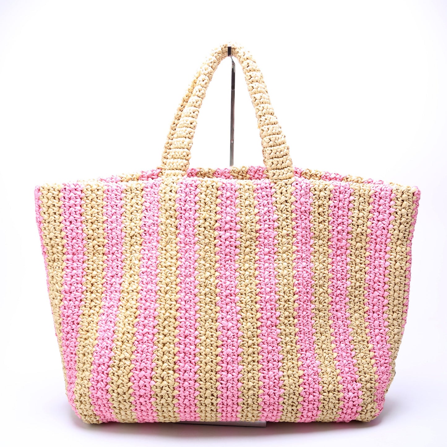 Prada Raffia Logo Large Tote Bag