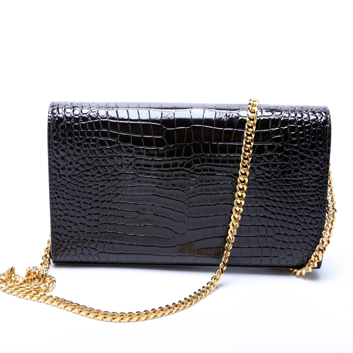 Saint Laurent Kate Chain Wallet Crocodile Bag