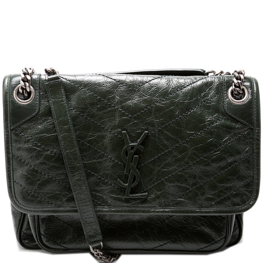 Saint Laurent Niki Medium Crinkle Leather Bag