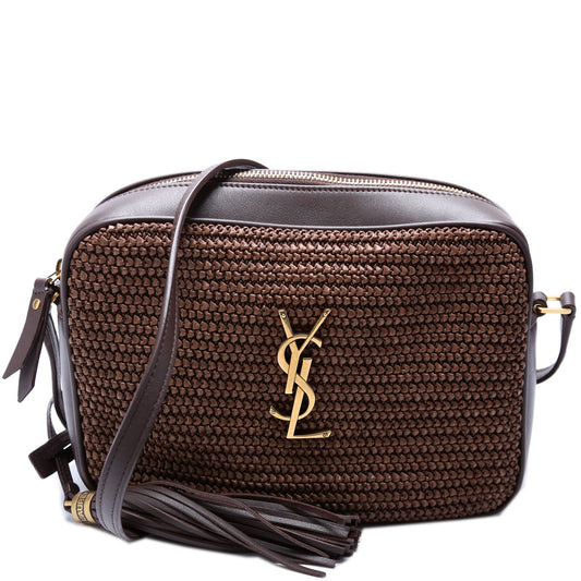 Saint Laurent 612542 Lou Camera Medium Raffia Bag