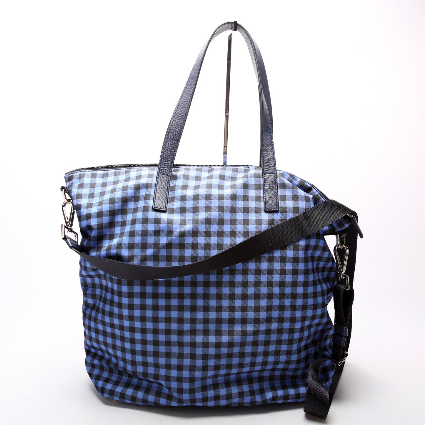 Prada Tessuto Nylon Gingham Tote Bag