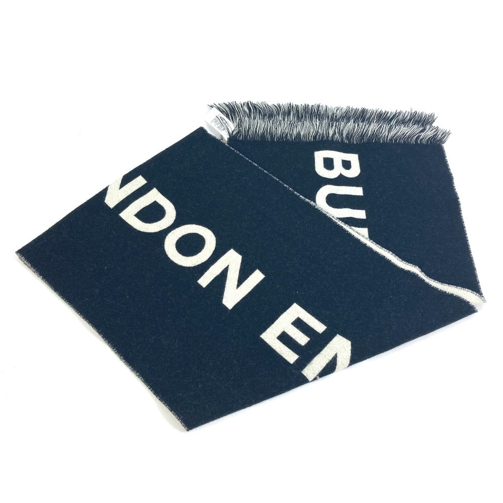 BURBERRY Scarf 80085081 wool black fringe scarf mens