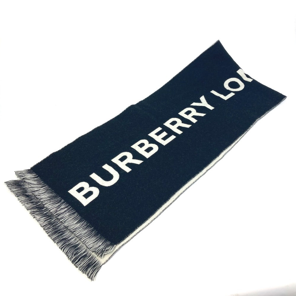 BURBERRY Scarf 80085081 wool black fringe scarf mens