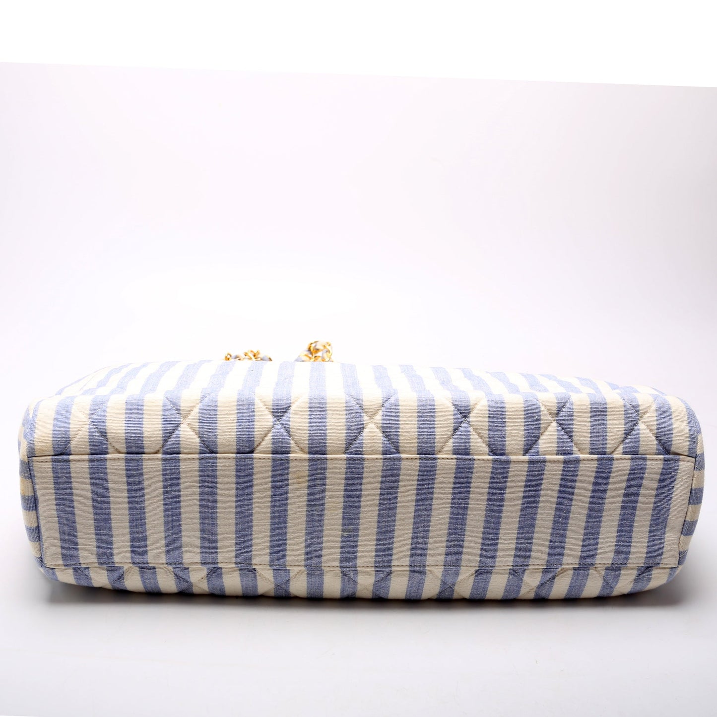 Chanel Chain Tote Striped Linen 3M Bag