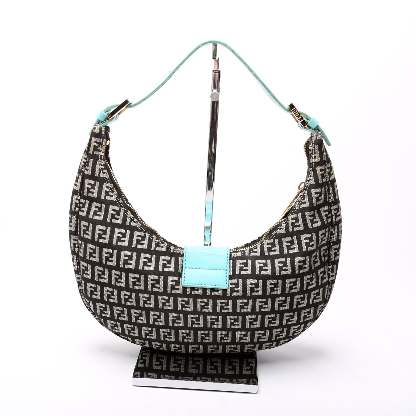 Fendi Zucchino Half Moon Hobo 8BR020 Bag