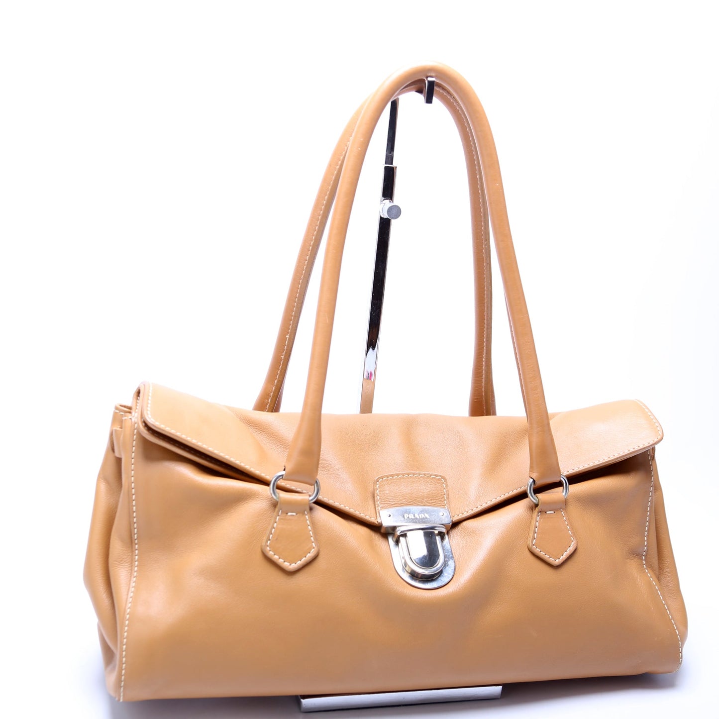 Prada Vitello Easy Push Lock Satchel Bag