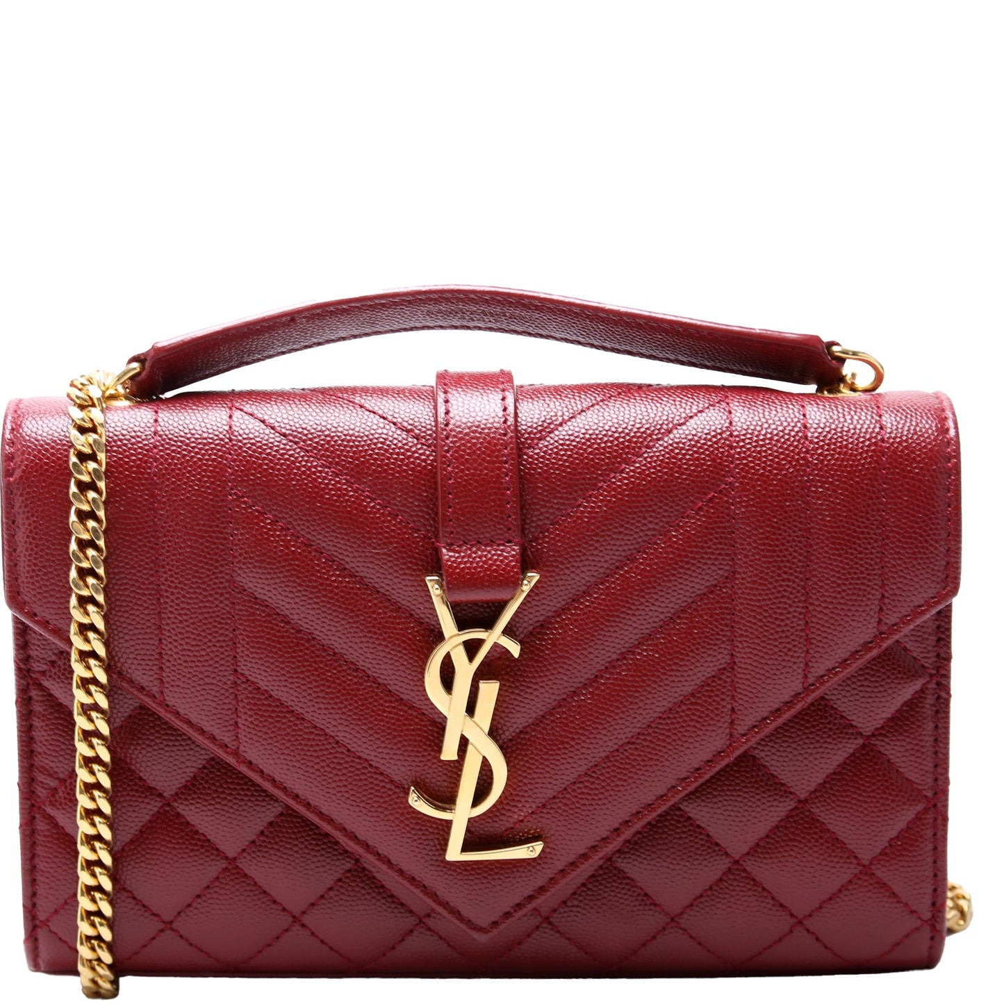 Saint Laurent Envelope Small Triquilt 600195 Red Bag