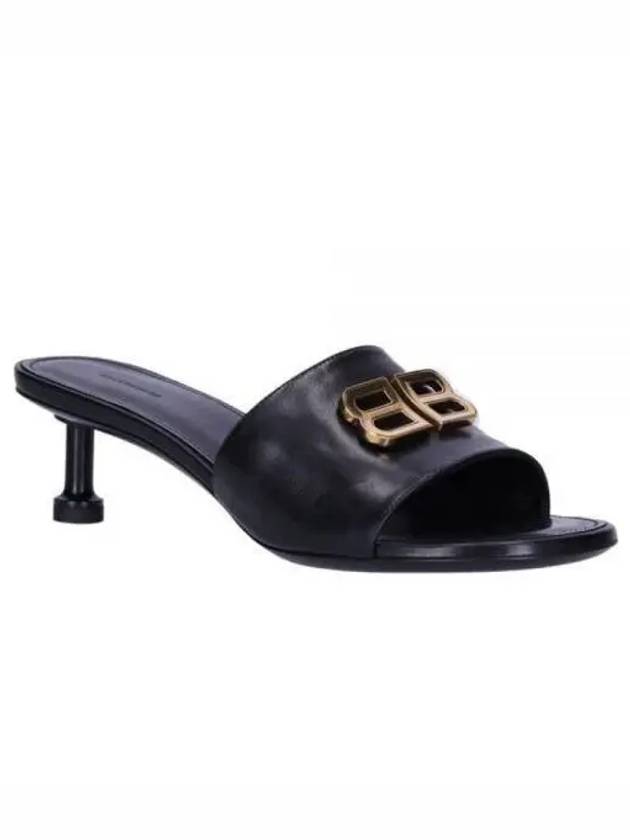 Luxury Balenciaga Trending 2025 BB Leather Slipper Heels Black