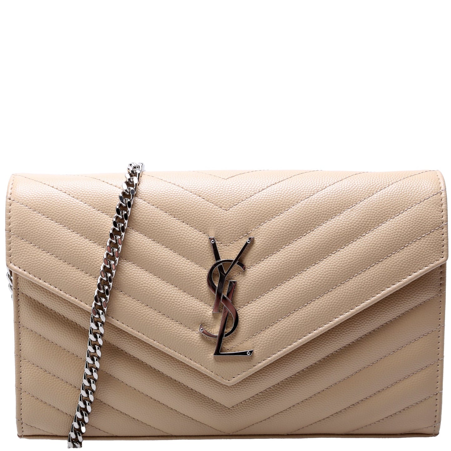 Saint Laurent Grain De Chain Wallet Cream 337828 Bag