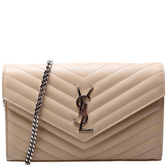 Saint Laurent Grain De Chain Wallet Cream 337828 Bag
