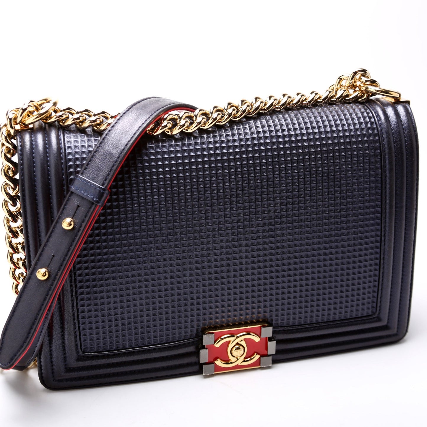 Chanel Boy Flap Medium New Cube Embossed Lambskin 18M Bag