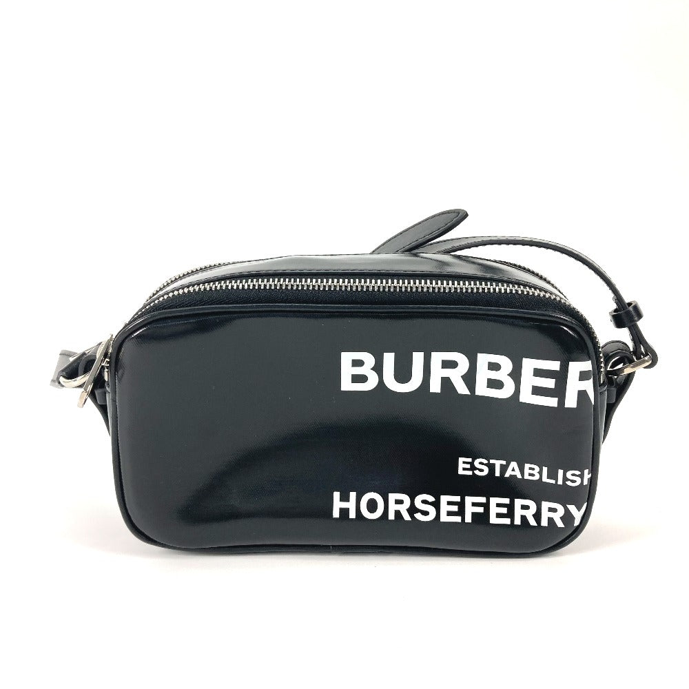 BURBERRY Shoulder Bag leather black By color logo Horseferry mens