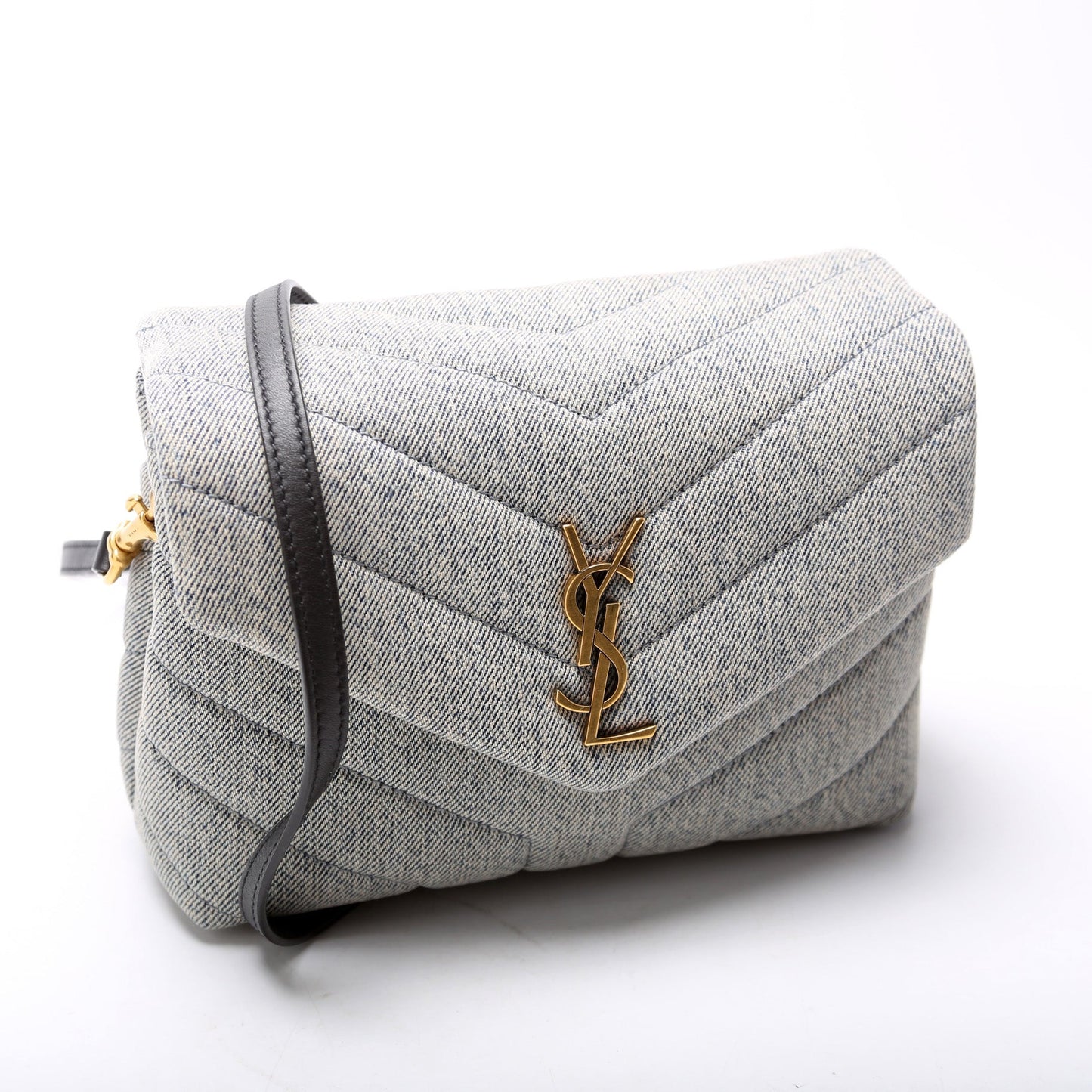 Saint Laurent Loulou Satchel Toy Crossbody Denim Bag