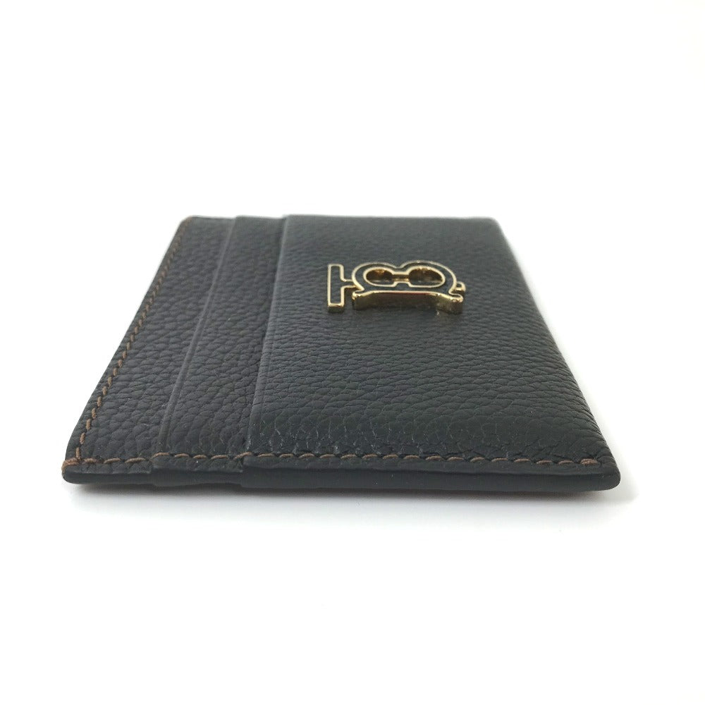 BURBERRY Card Case leather black TB Women