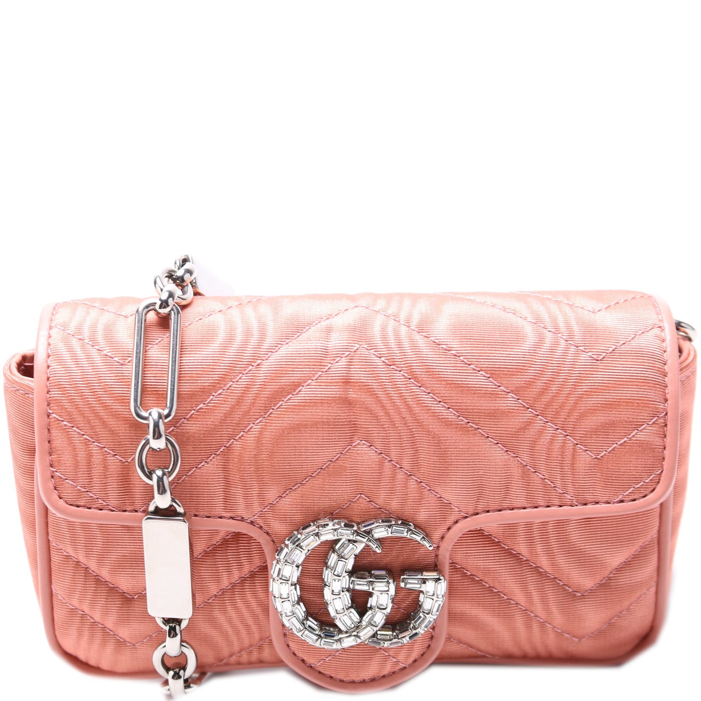 Gucci Marmont Rhinestone Moire Mini Belt 746608 Bag