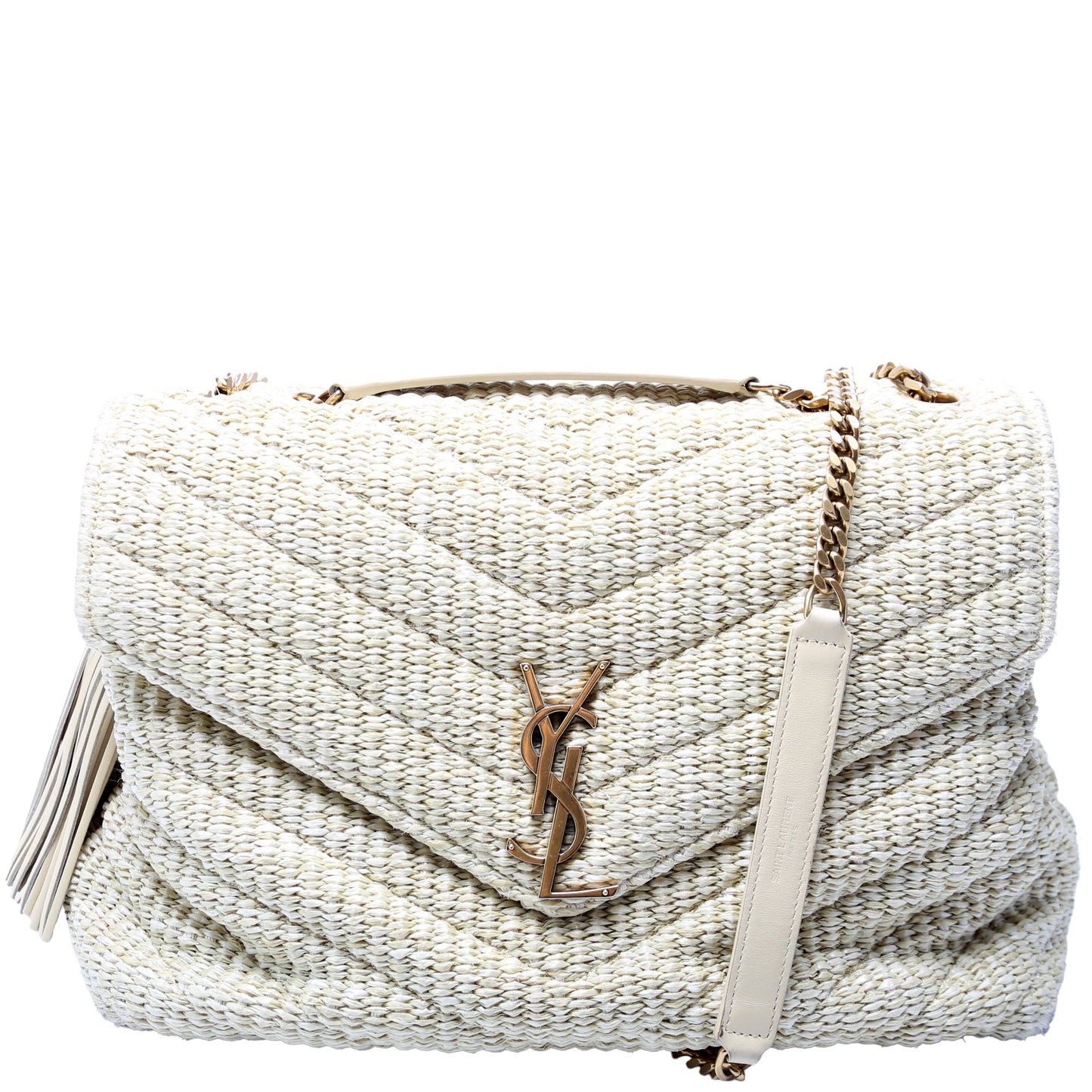 Saint Laurent Loulou Satchel Medium Raffia Bag