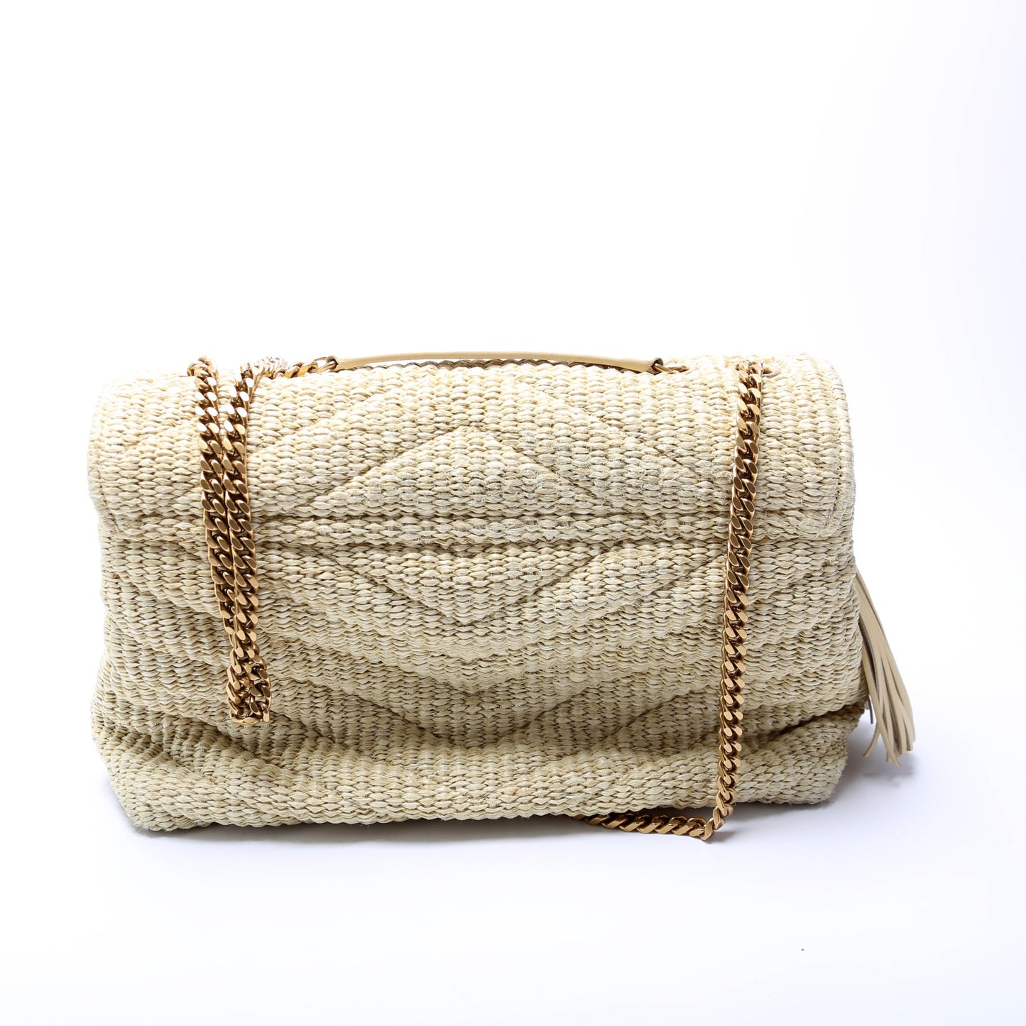 Saint Laurent Loulou Satchel Medium Raffia Bag