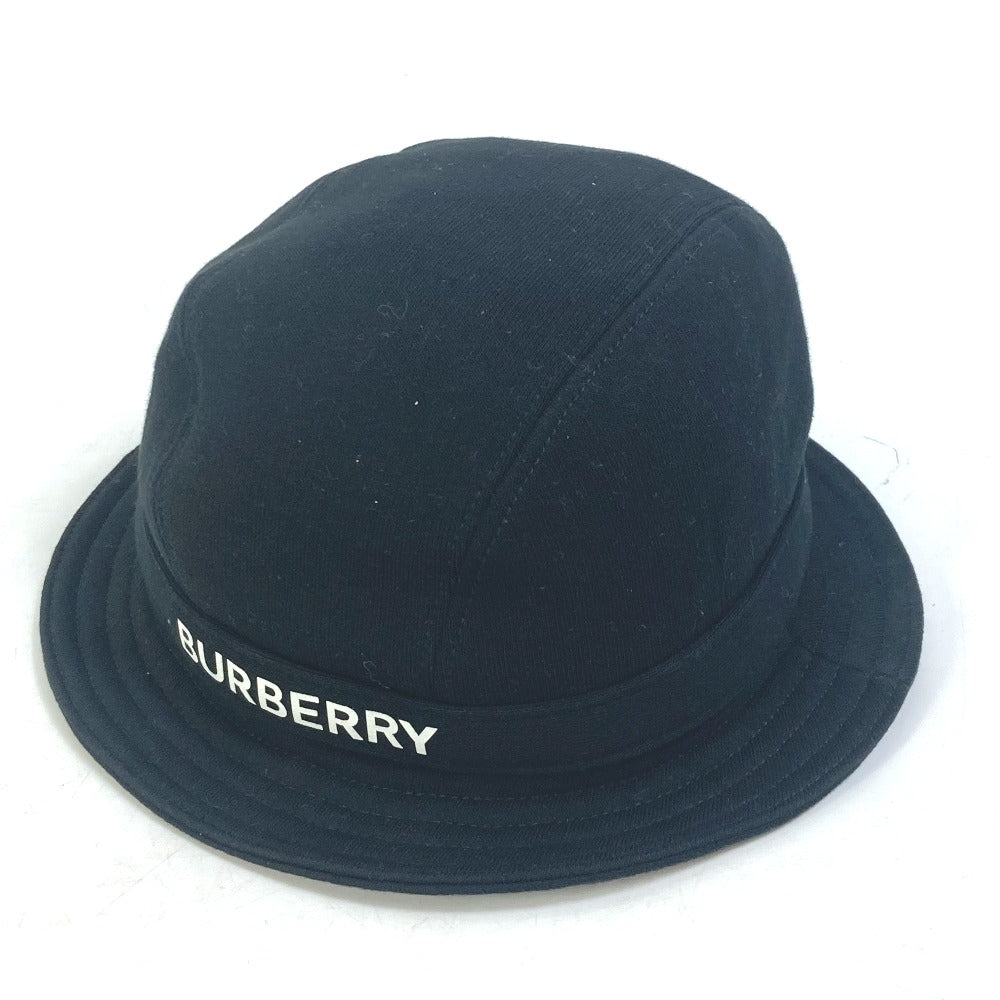 BURBERRY hat 8026928 cotton black hat hat logo Women M