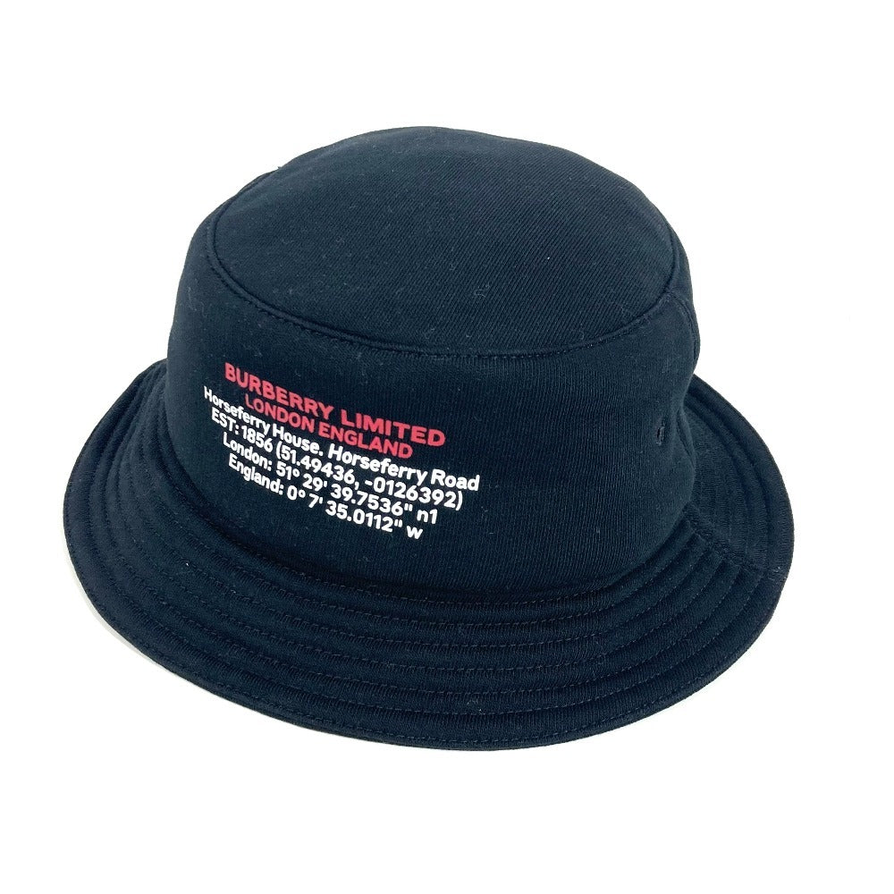 BURBERRY hat 8050066 cotton black logo mens L