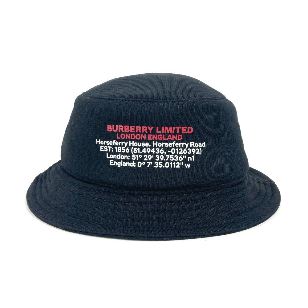 BURBERRY hat 8050066 cotton black logo mens L