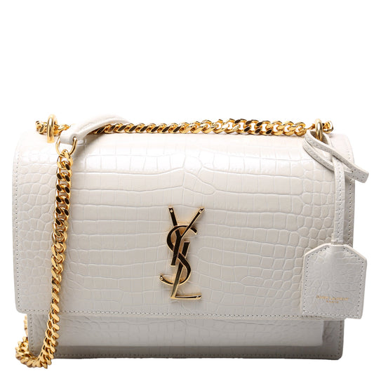 Saint Laurent Sunset Medium Croc Embossed 442906 Bag