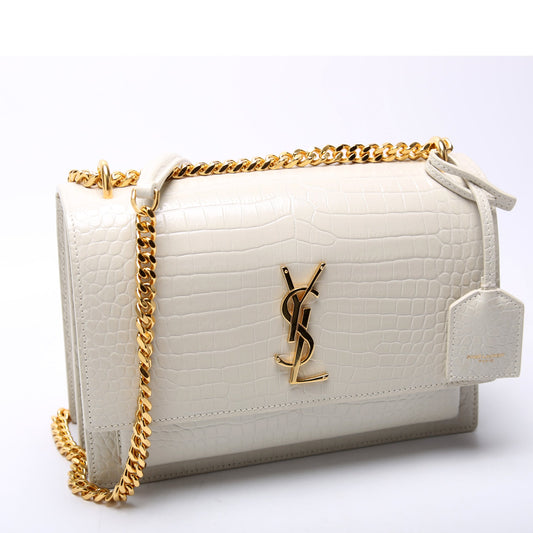 Saint Laurent Sunset Medium Croc Embossed 442906 Bag
