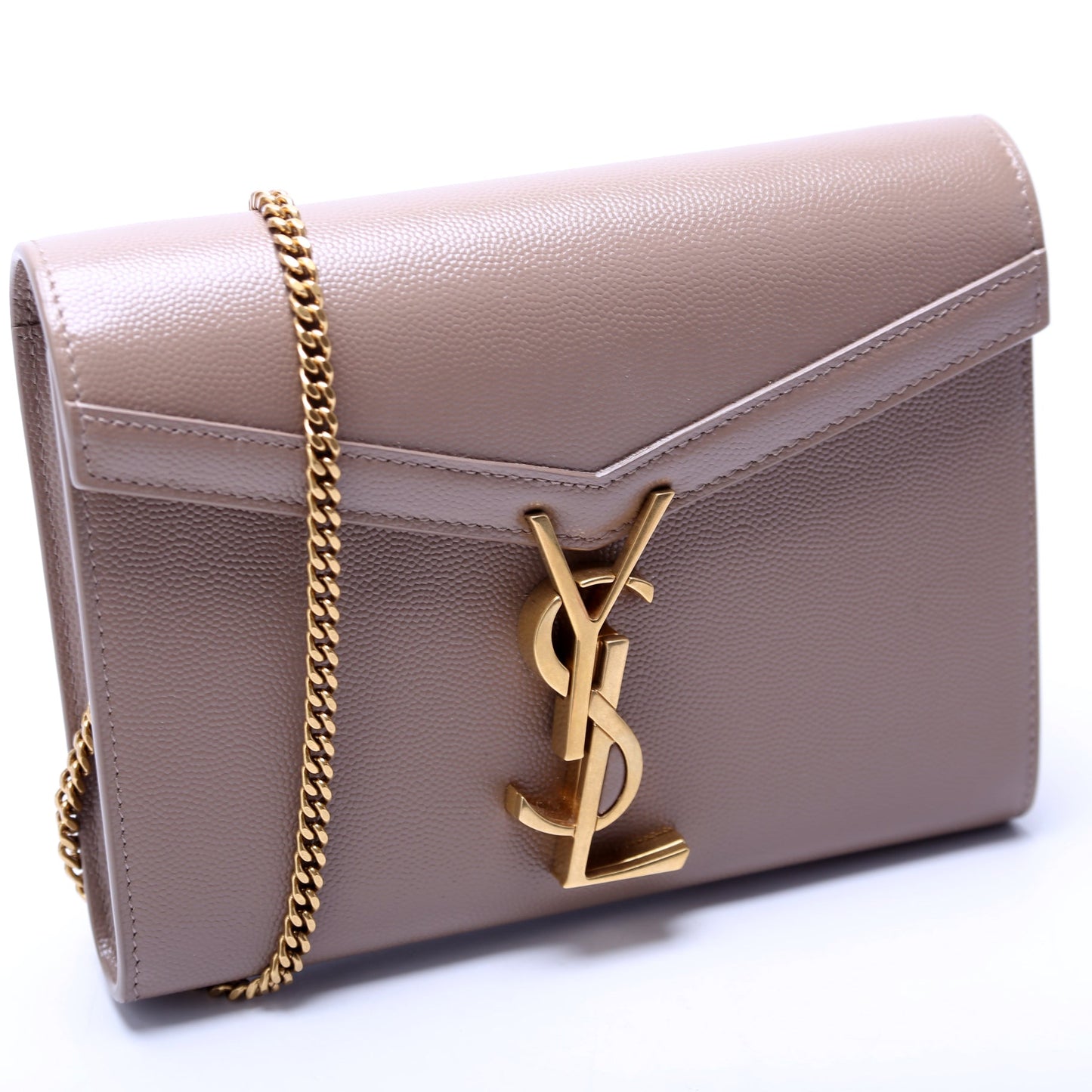 Saint Laurent Cassandra Chain Wallet Grain Bag