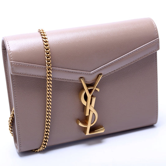 Saint Laurent Cassandra Chain Wallet Grain Bag