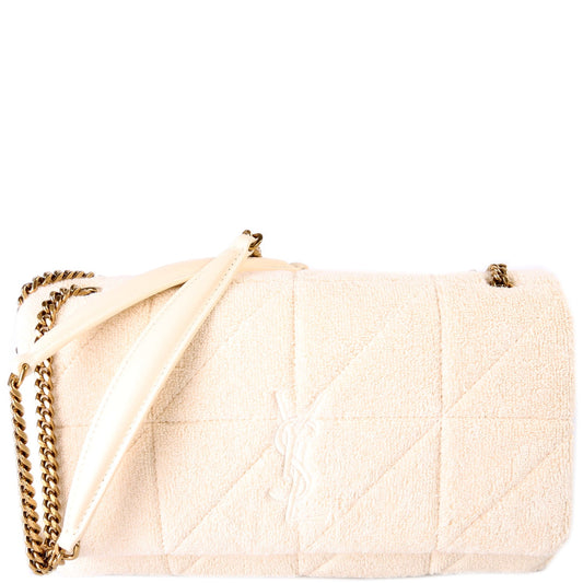 Saint Laurent Jamie Patchwork Terry Cloth Medium Chain 735035 Bag