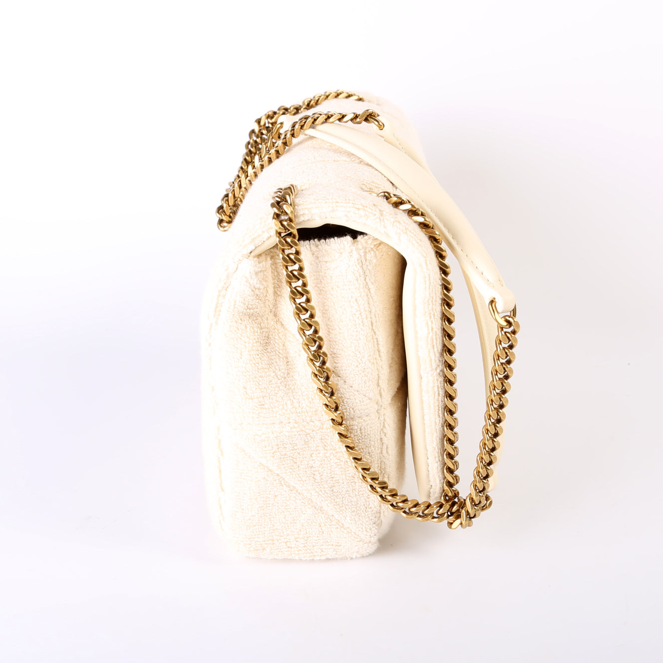 Saint Laurent Jamie Patchwork Terry Cloth Medium Chain 735035 Bag
