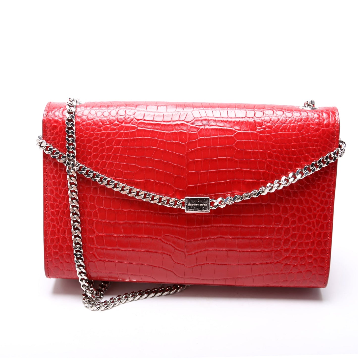 Saint Laurent Kate Tassel Satchel Medium Crocodile Embossed Bag