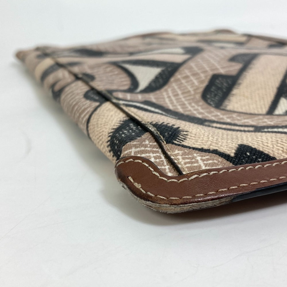 BURBERRY Clutch bag PVC / Leather Brown Bag TB whole pattern Clutch bag mens