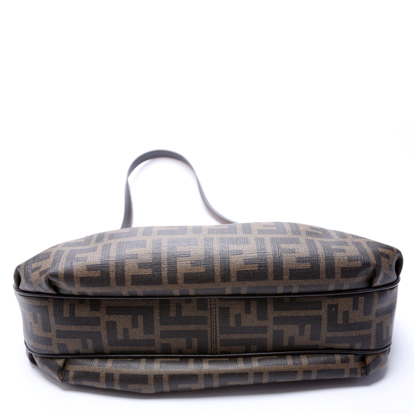 Fendi 8BR672 Zucca Coated Canvas Push Lock Shoulder Bag
