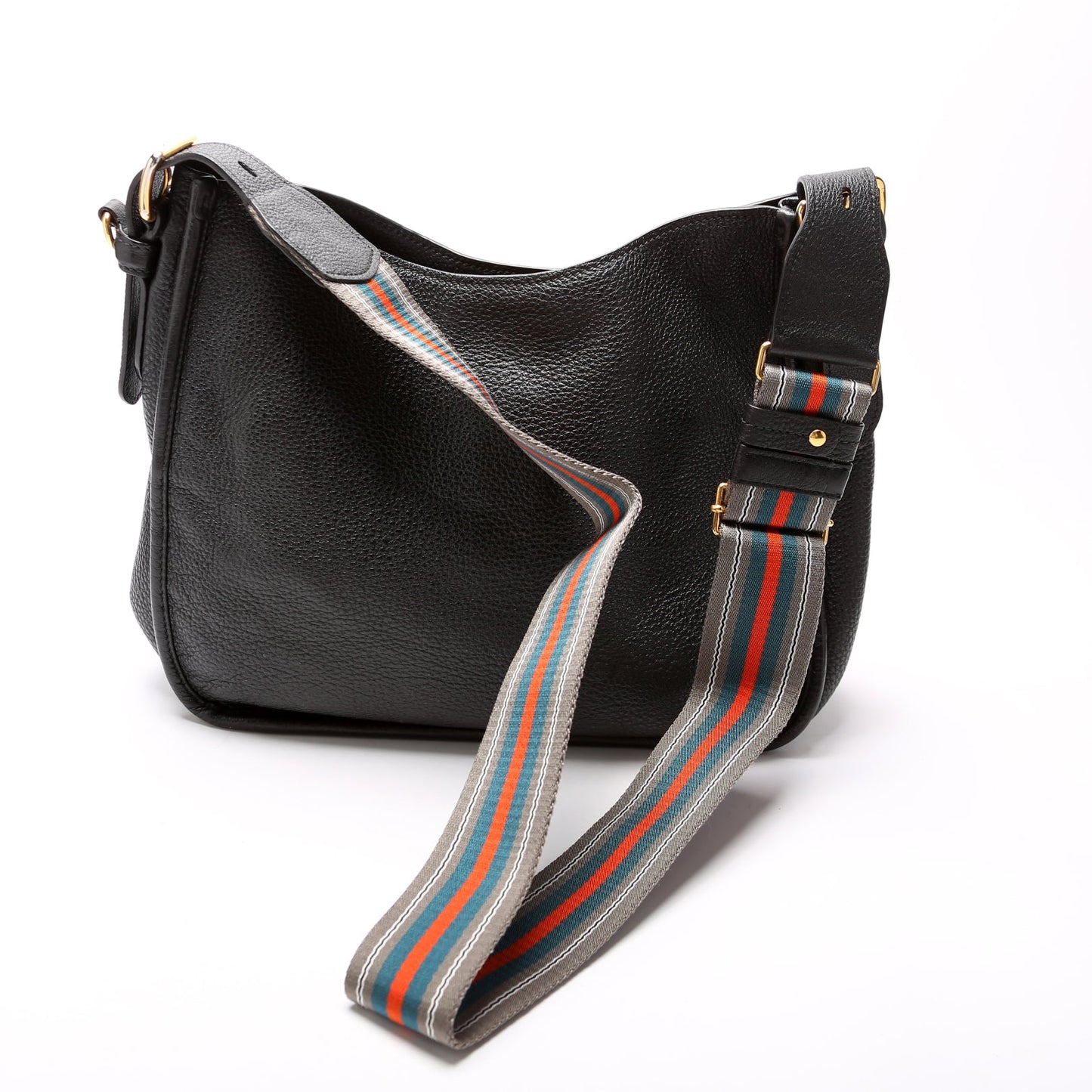 Prada Vitello Daino Hobo Black Bag