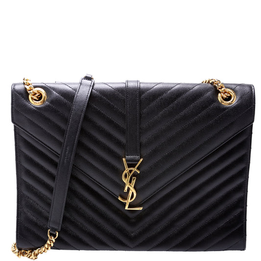 Saint Laurent 396910 Envelope Chevron Large Bag