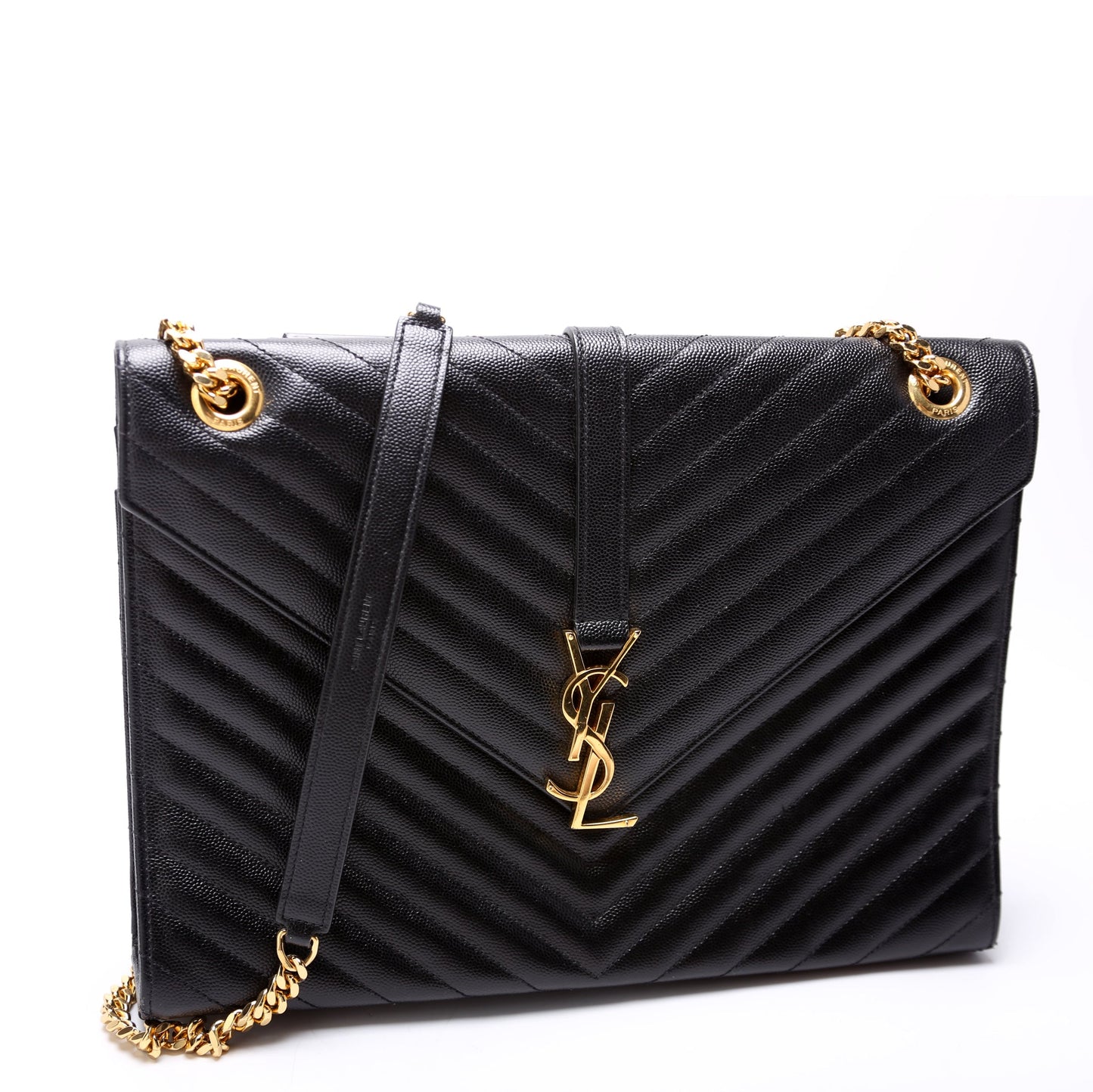 Saint Laurent 396910 Envelope Chevron Large Bag