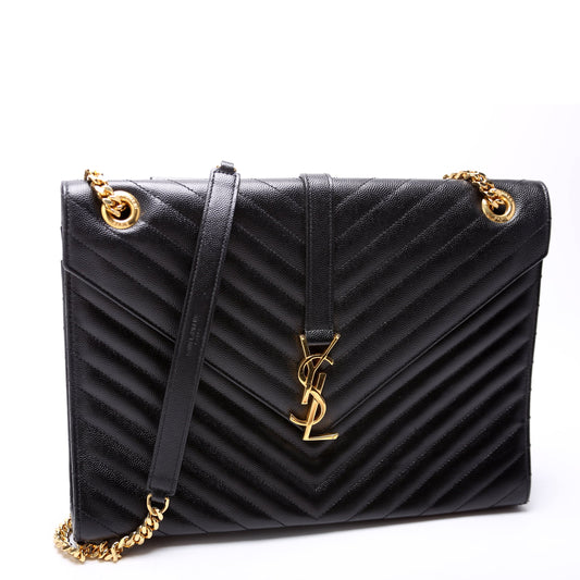 Saint Laurent 396910 Envelope Chevron Large Bag