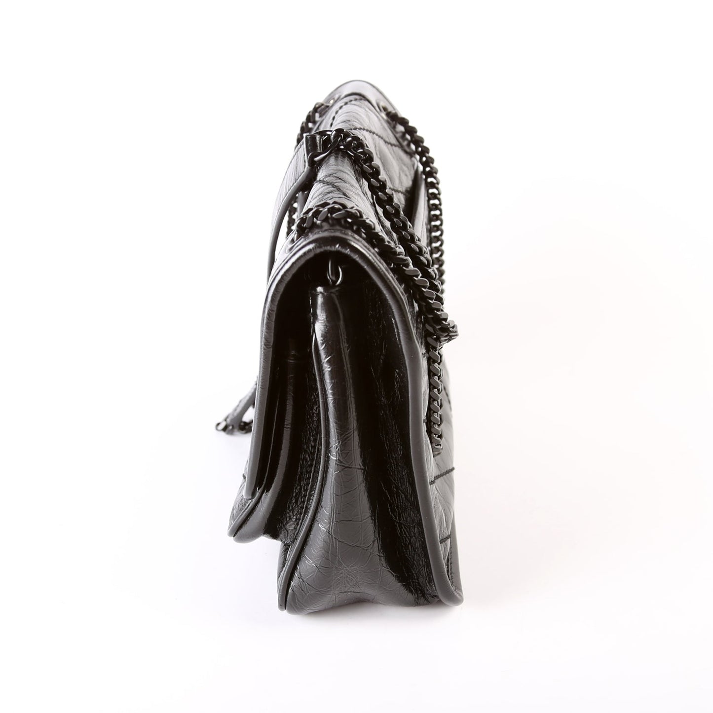 Saint Laurent Niki Baby Crinkled Leather 633160 Black Bag