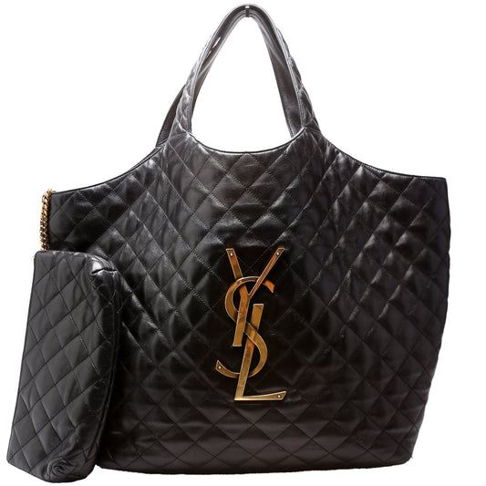 Saint Laurent Maxi Icare Shopping Black Bag